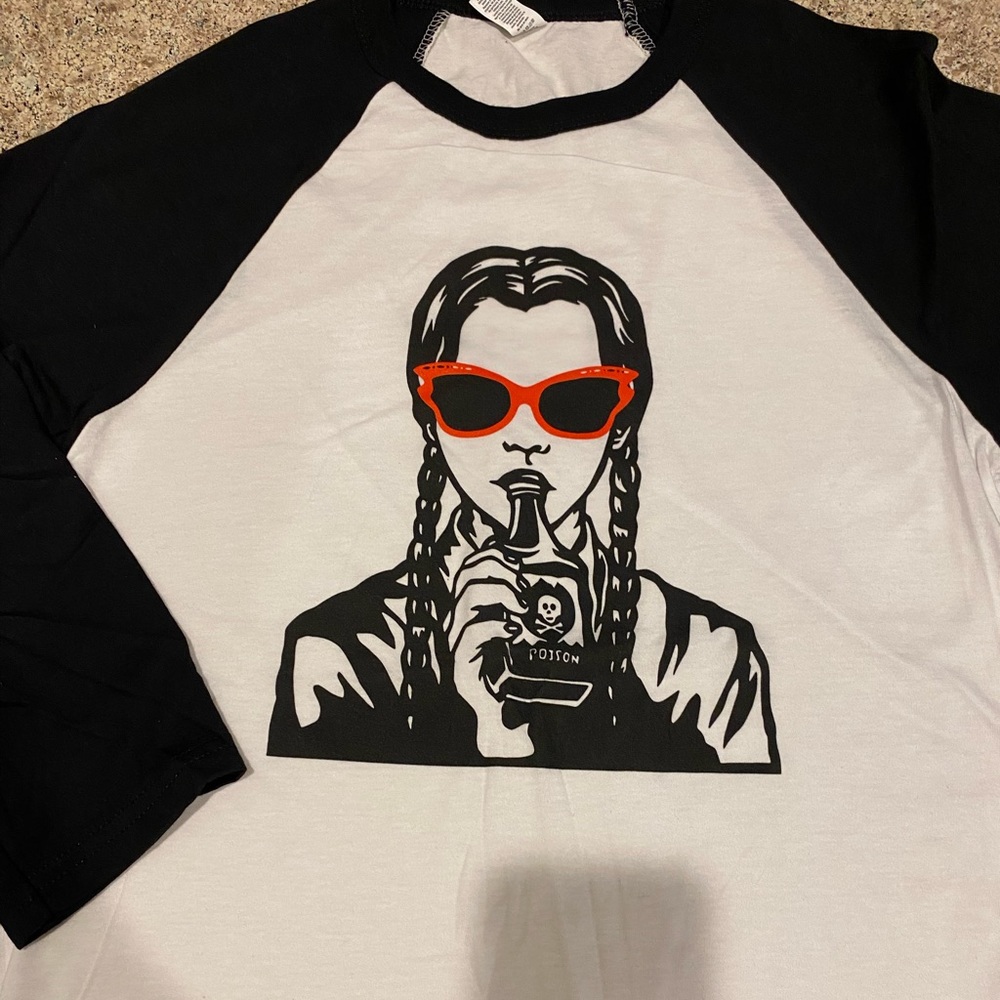 Wednesday Adams Poison Baseball Tee - Worn once